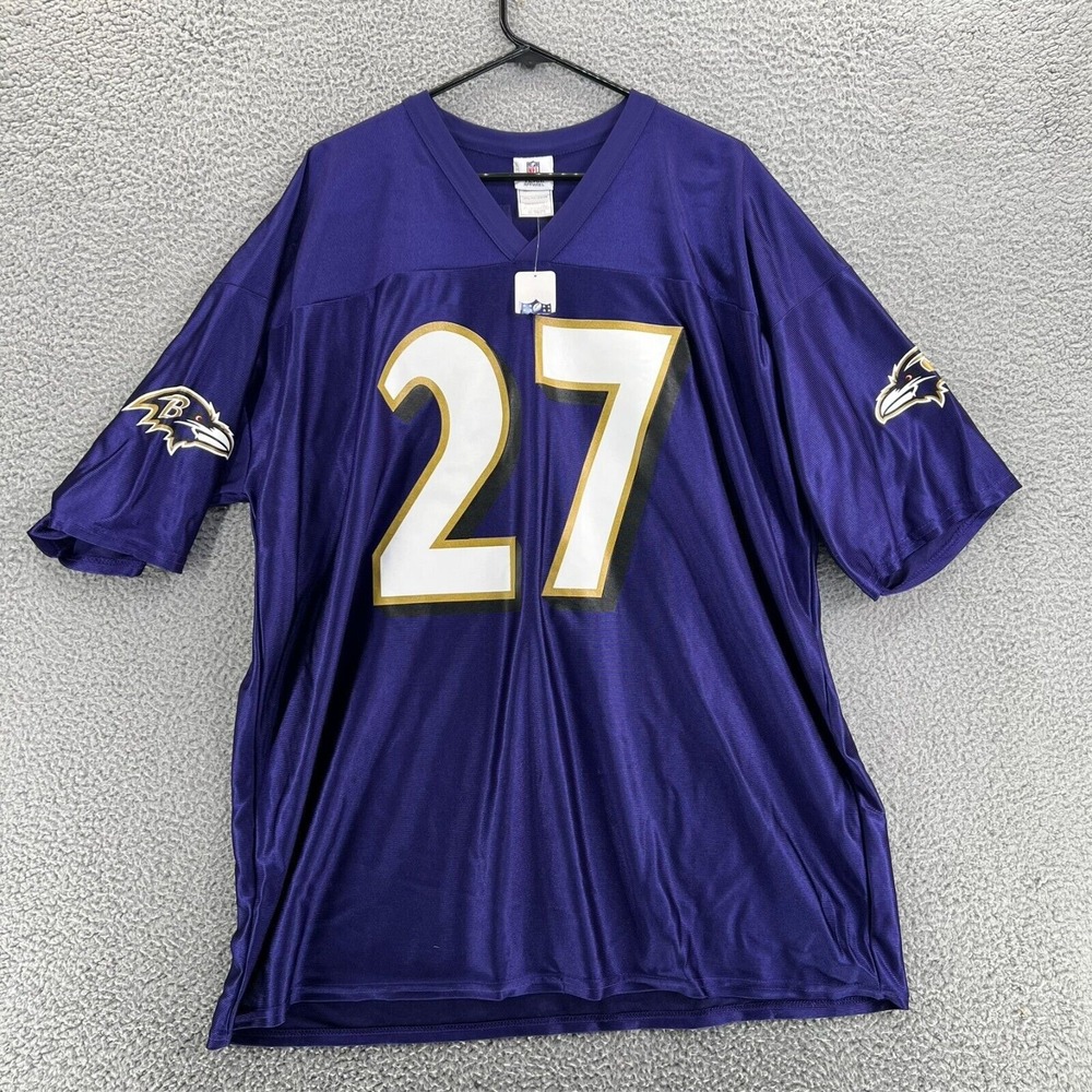 RAY RICE #27 Baltimore Ravens Jersey Men 2XL Purple Reebokโ On Field NFL Home
